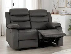Seconique Roma Grey Faux leather 2 Seater Recliner Sofa