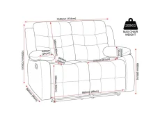Seconique Seconique Roma Grey Faux leather 2 Seater Recliner Sofa