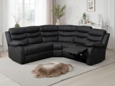 Seconique Roma Black Faux Leather Corner Recliner Sofa Seconique Roma Black Faux Leather Corner Recliner Sofa