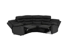 Seconique Seconique Roma Black Faux Leather Corner Recliner Sofa