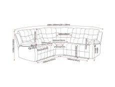 Seconique Seconique Roma Black Faux Leather Corner Recliner Sofa