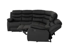 Seconique Seconique Roma Black Faux Leather Corner Recliner Sofa