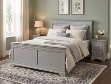Secpnique Bordeaux Pebble Grey Wooden Bed Frame (High Footend)