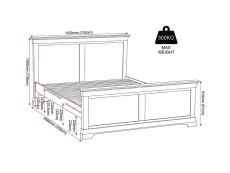 Seconique Secpnique Bordeaux Pebble Grey Wooden Bed Frame (High Footend)