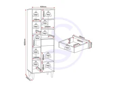 Seconique Seconique Tessa Natural Oak 1 Door 2 Drawer Bookcase