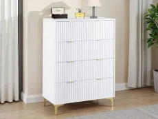Seconique Seconique Miami White and Gold 3+2 Drawer Chest of Drawers