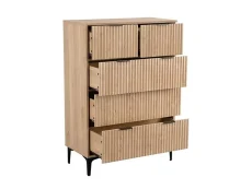 Seconique Seconique Miami Oak and Black 3+2 Drawer Chest of Drawers