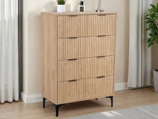 Seconique Seconique Miami Oak and Black 3+2 Drawer Chest of Drawers