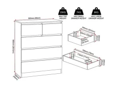 Seconique Seconique Malvern White 3+2 Drawer Chest of Drawers