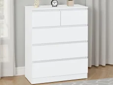 Seconique Malvern White 3+2 Drawer Chest of Drawers Seconique Malvern White 3+2 Drawer Chest of Drawers