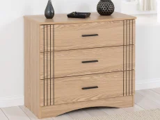 Seconique Tessa Natural Oak 3 Drawer Chest of Drawers