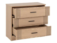 Seconique Seconique Tessa Natural Oak 3 Drawer Chest of Drawers