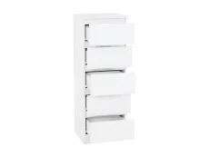 Seconique Seconique Malvern White 5 Drawer Narrow Chest of Drawers