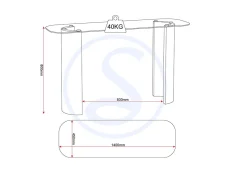 Seconique Seconique Modena Glass and Cream Marble Console Table