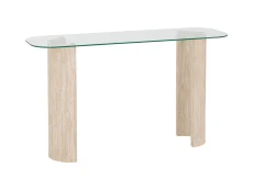 Seconique Seconique Modena Glass and Cream Marble Console Table