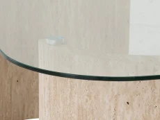 Seconique Seconique Modena Glass and Cream Marble Console Table
