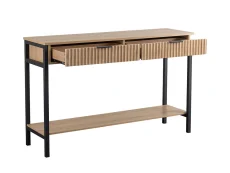 Seconique Seconique Miami Oak and Black 2 Drawer Console Table