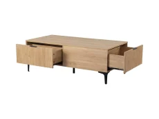 Seconique Seconique Miami Oak and Black 2 Drawer Coffee Table