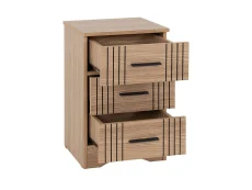 Seconique Seconique Tessa Natural Oak 3 Drawer Bedside Table
