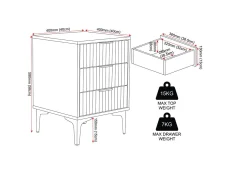 Seconique Seconique Miami White and Gold 3 Drawer Bedside Table
