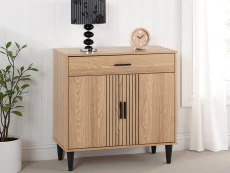 Seconique Tessa Natural Oak 2 Door 1 Drawer Sideboard Seconique Tessa Natural Oak 2 Door 1 Drawer Sideboard