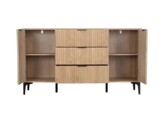 Seconique Seconique Miami Oak and Black 2 Door 3 Drawer Sideboard