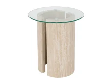 Seconique Seconique Modena Glass and Cream Marble Lamp Table