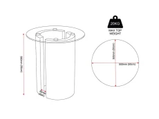 Seconique Seconique Modena Glass and Cream Marble Lamp Table