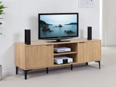 Seconique Miami Oak and Black 2 Door TV Cabinet Seconique Miami Oak and Black 2 Door TV Cabinet