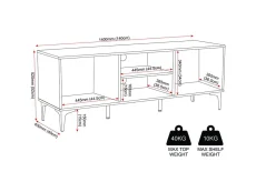 Seconique Seconique Miami Oak and Black 2 Door TV Cabinet