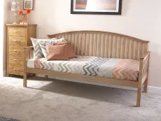 GFW Clearance - GFW Madrid Oak Wooden 3ft Single Day Bed Frame