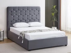 Seconique Seconique Madison Grey Velvet Fabric Bed Frame