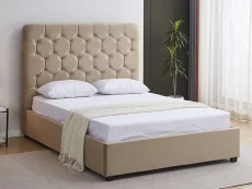 Seconique Madison Fawn Velvet Fabric Bed Frame