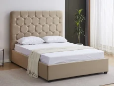 Seconique Seconique Madison Fawn Velvet Fabric Bed Frame