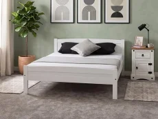 Seconique Amber White Wooden Bed Frame