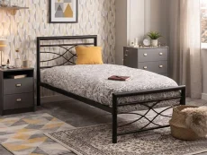 Seconique Kelly Black Metal Bed Frame Seconique Kelly Black Metal Bed Frame