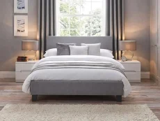 Julian Bowen Rialto Grey Linen Fabric Bed Frame Julian Bowen Rialto Grey Linen Fabric Bed Frame