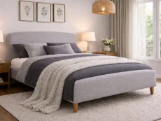 Time Living Time Living Geneva Light Grey Fabric Bed Frame