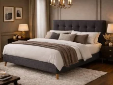 Time Living Time Living Novara Dark Grey Fabric Bed Frame