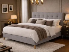 Time Living Time Living Novara Light Grey Fabric Bed Frame