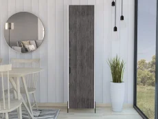 Core Dallas White and Grey Oak Tall 2 Door Storage Cabinet Core Dallas White and Grey Oak Tall 2 Door Storage Cabinet