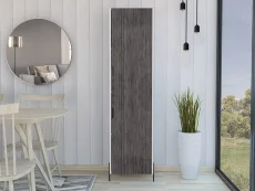 Core Core Dallas White and Grey Oak Tall 2 Door Storage Cabinet