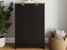 GFW GFW Lancaster Black 2 Door Shoe Cabinet