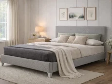 Time Living Brooklyn Grey Fabric Bed Frame Time Living Brooklyn Grey Fabric Bed Frame