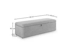 Julian Bowen Julian Bowen Sorrento Light Grey Linen Fabric Blanket Box
