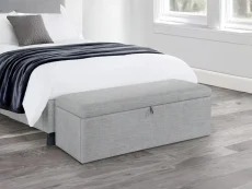 Julian Bowen Julian Bowen Sorrento Light Grey Linen Fabric Blanket Box