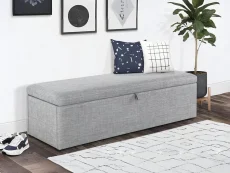 Julian Bowen Sorrento Light Grey Linen Fabric Blanket Box Julian Bowen Sorrento Light Grey Linen Fabric Blanket Box