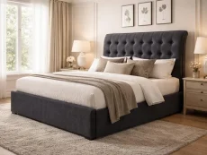 Time Living Hamilton Dark Grey Fabric Bed Frame Time Living Hamilton Dark Grey Fabric Bed Frame