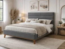 Time Living Mayfair Light Grey Fabric Bed Frame Time Living Mayfair Light Grey Fabric Bed Frame