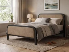 LPD Ines Mole Fabric Bed Frame LPD Ines Mole Fabric Bed Frame
